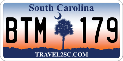 SC license plate BTM179