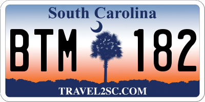 SC license plate BTM182