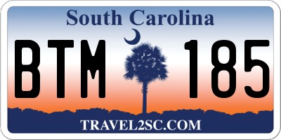 SC license plate BTM185
