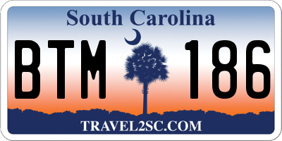 SC license plate BTM186
