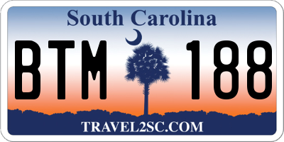 SC license plate BTM188