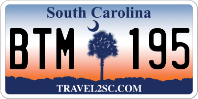 SC license plate BTM195