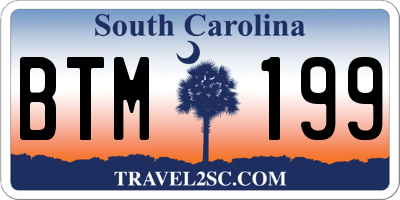 SC license plate BTM199