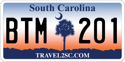SC license plate BTM201
