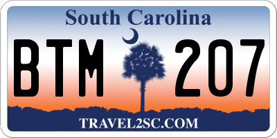 SC license plate BTM207