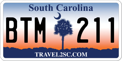 SC license plate BTM211