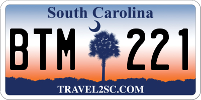 SC license plate BTM221