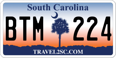 SC license plate BTM224