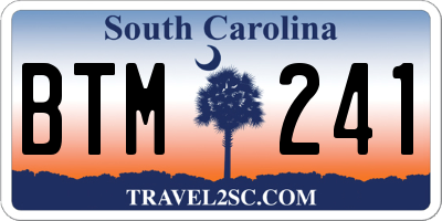 SC license plate BTM241