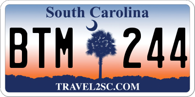 SC license plate BTM244
