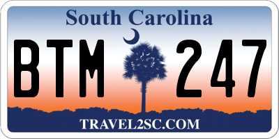 SC license plate BTM247