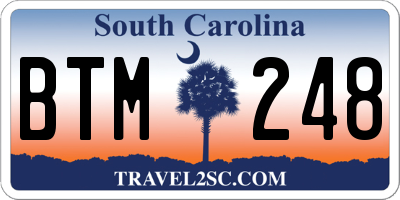 SC license plate BTM248