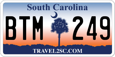SC license plate BTM249