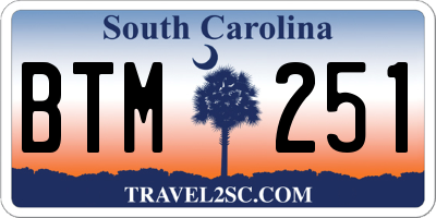 SC license plate BTM251