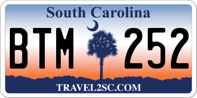SC license plate BTM252