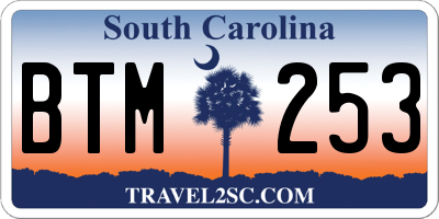 SC license plate BTM253