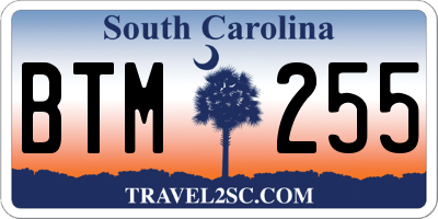 SC license plate BTM255