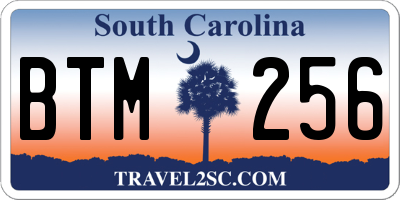 SC license plate BTM256