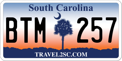 SC license plate BTM257