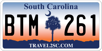 SC license plate BTM261