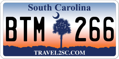 SC license plate BTM266