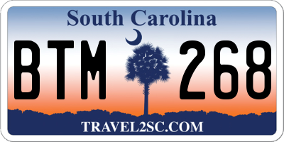SC license plate BTM268