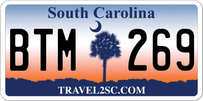 SC license plate BTM269