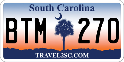 SC license plate BTM270