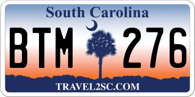 SC license plate BTM276