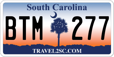 SC license plate BTM277