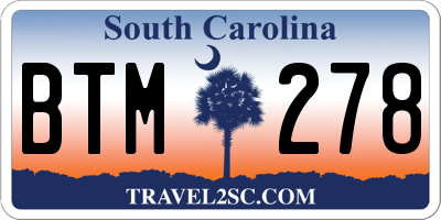 SC license plate BTM278