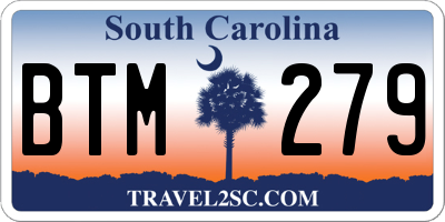 SC license plate BTM279