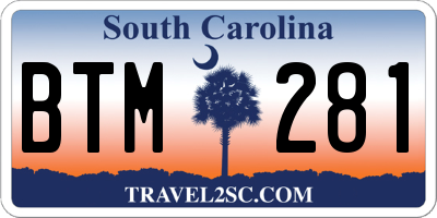 SC license plate BTM281