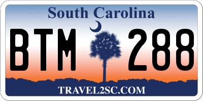 SC license plate BTM288