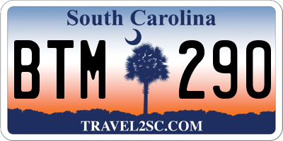 SC license plate BTM290