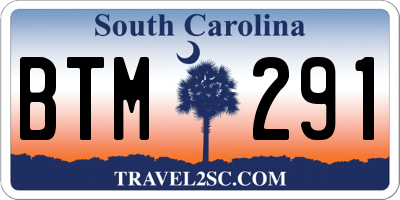 SC license plate BTM291