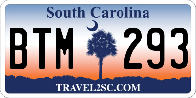 SC license plate BTM293