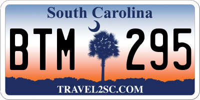 SC license plate BTM295