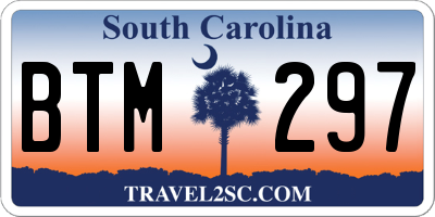 SC license plate BTM297