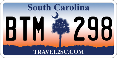 SC license plate BTM298