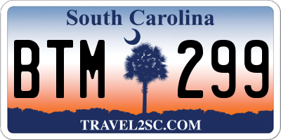 SC license plate BTM299