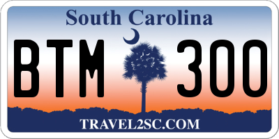 SC license plate BTM300