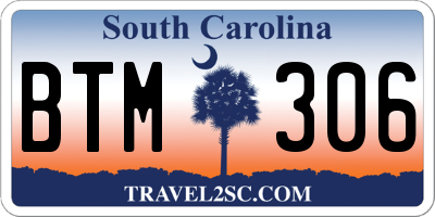 SC license plate BTM306
