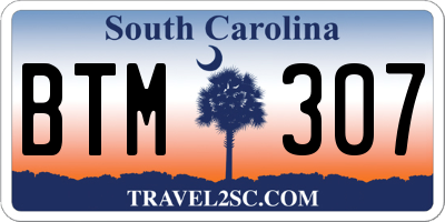 SC license plate BTM307