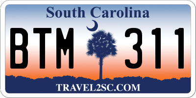 SC license plate BTM311