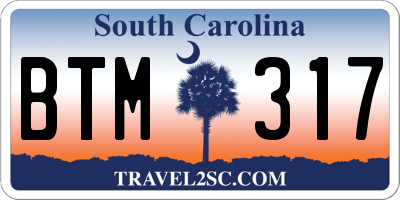 SC license plate BTM317