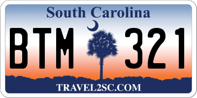 SC license plate BTM321