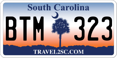 SC license plate BTM323