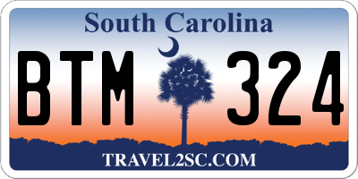SC license plate BTM324