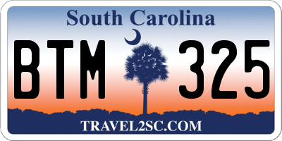 SC license plate BTM325